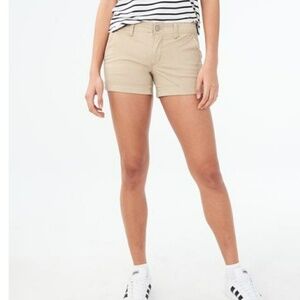 Aeropostale Midi Twill  Khaki Shorty Shorts sz 8